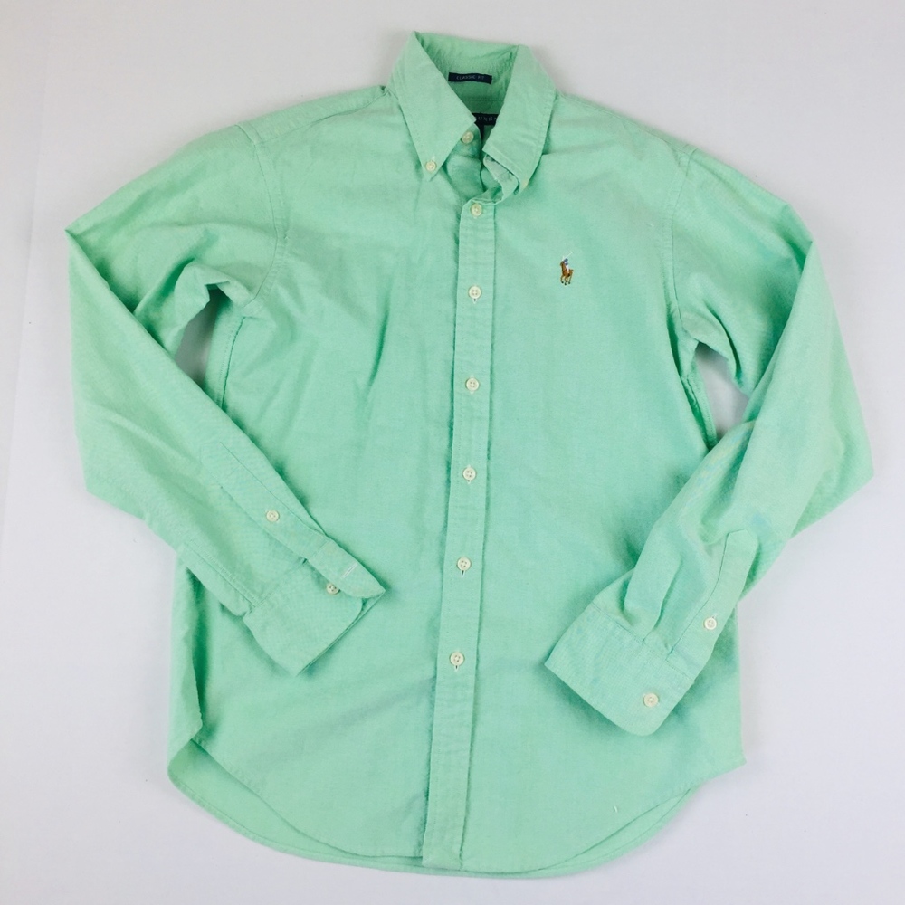 Womens Ralph Lauren mint green button down 4
